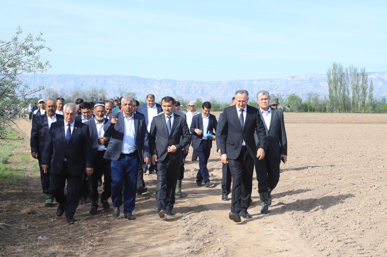 ИШТИРОКИ РАИСИ ВИЛОЯТ ДАР ОҒОЗИ КИШТИ ПАХТА ДАР НОҲИЯИ АБДУРАҲМОНИ ҶОМӢ